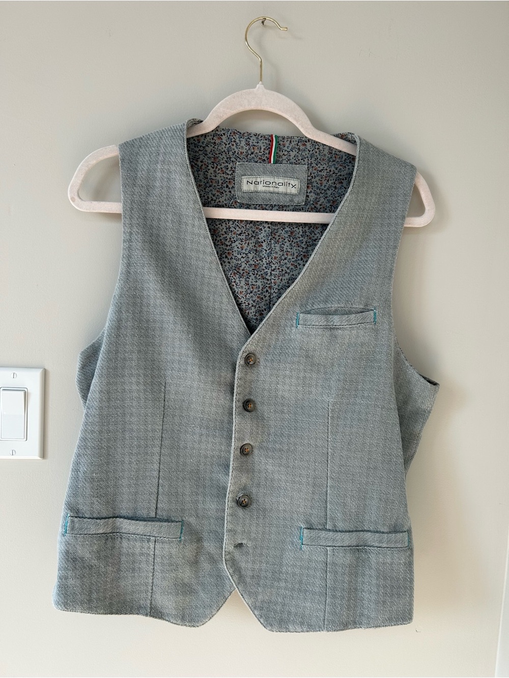 Vintage Italian made Light Gray Waistcoat